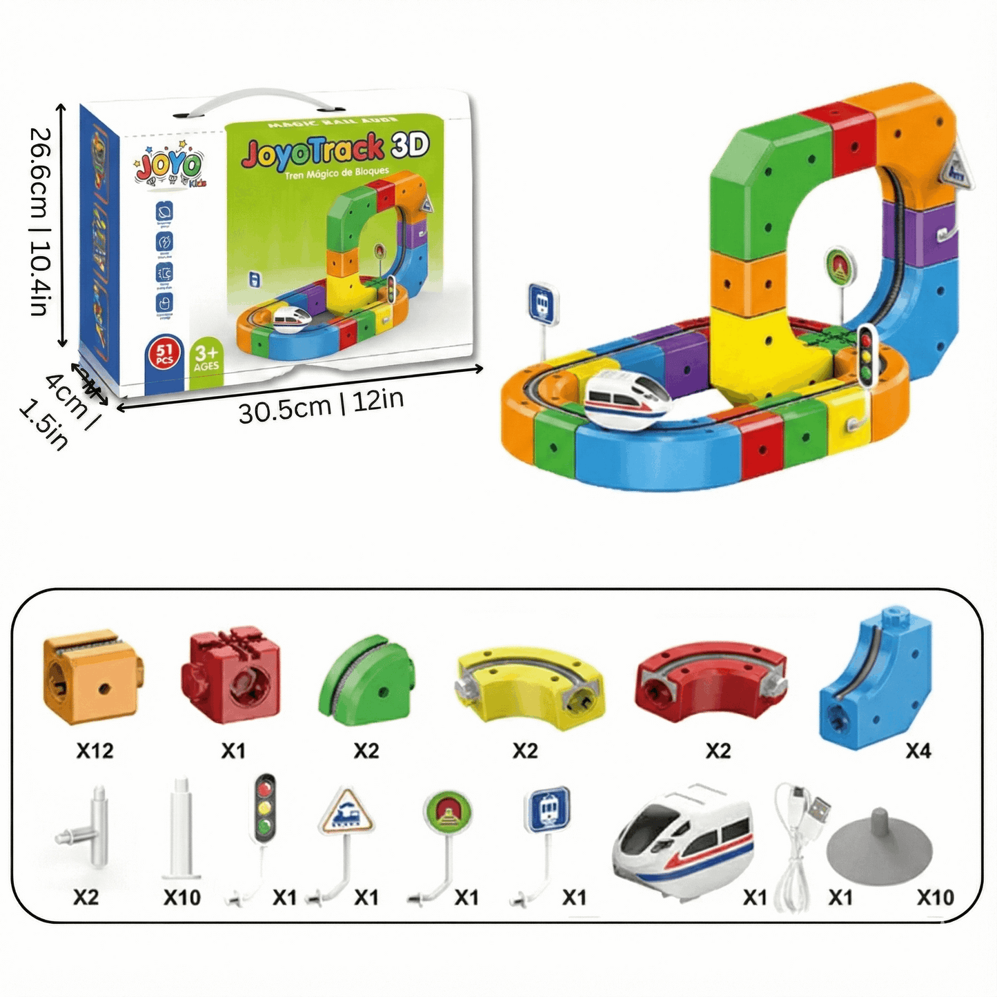 JoyoTrack 3D™ - Tren Mágico de Bloques