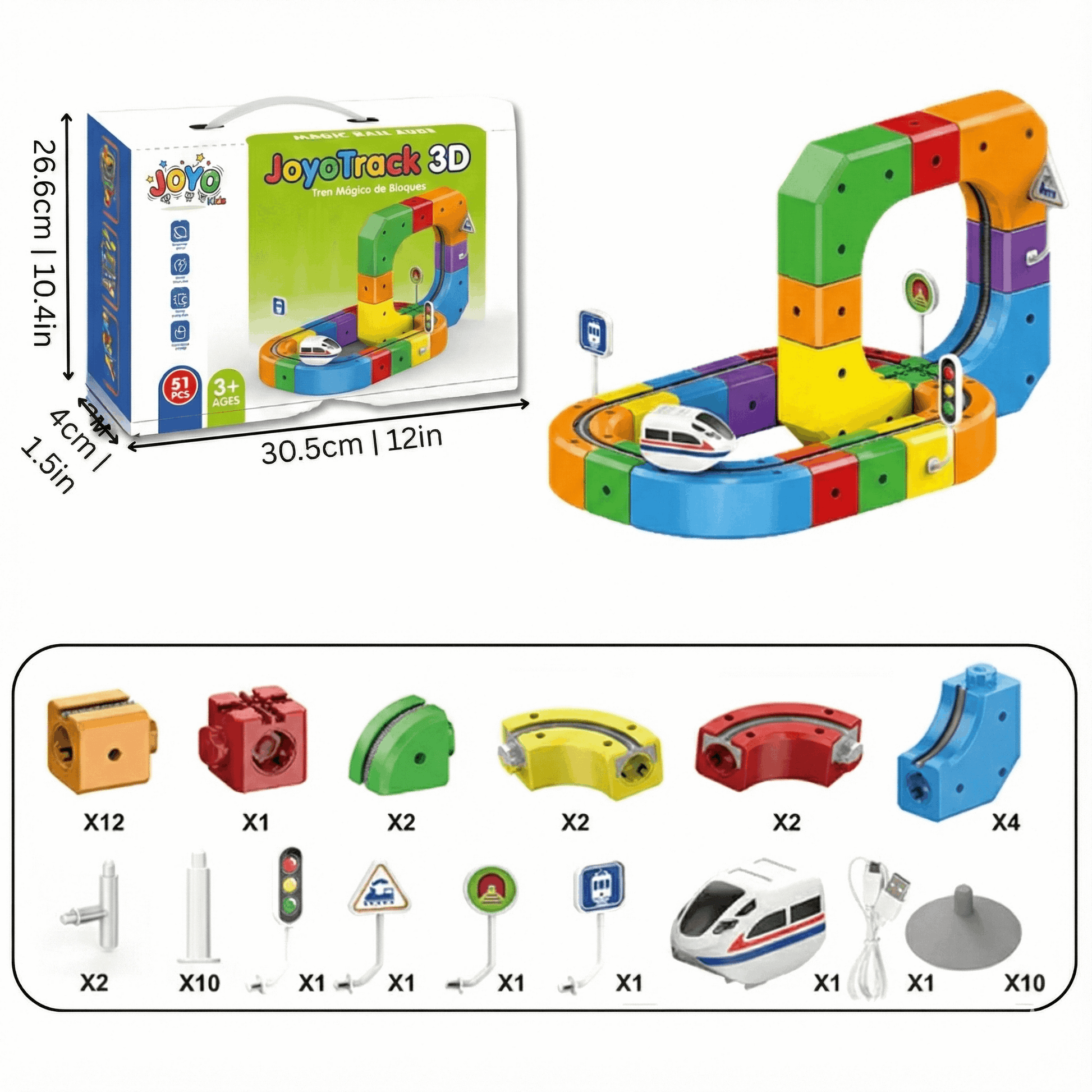 JoyoTrack 3D™ - Tren Mágico de Bloques