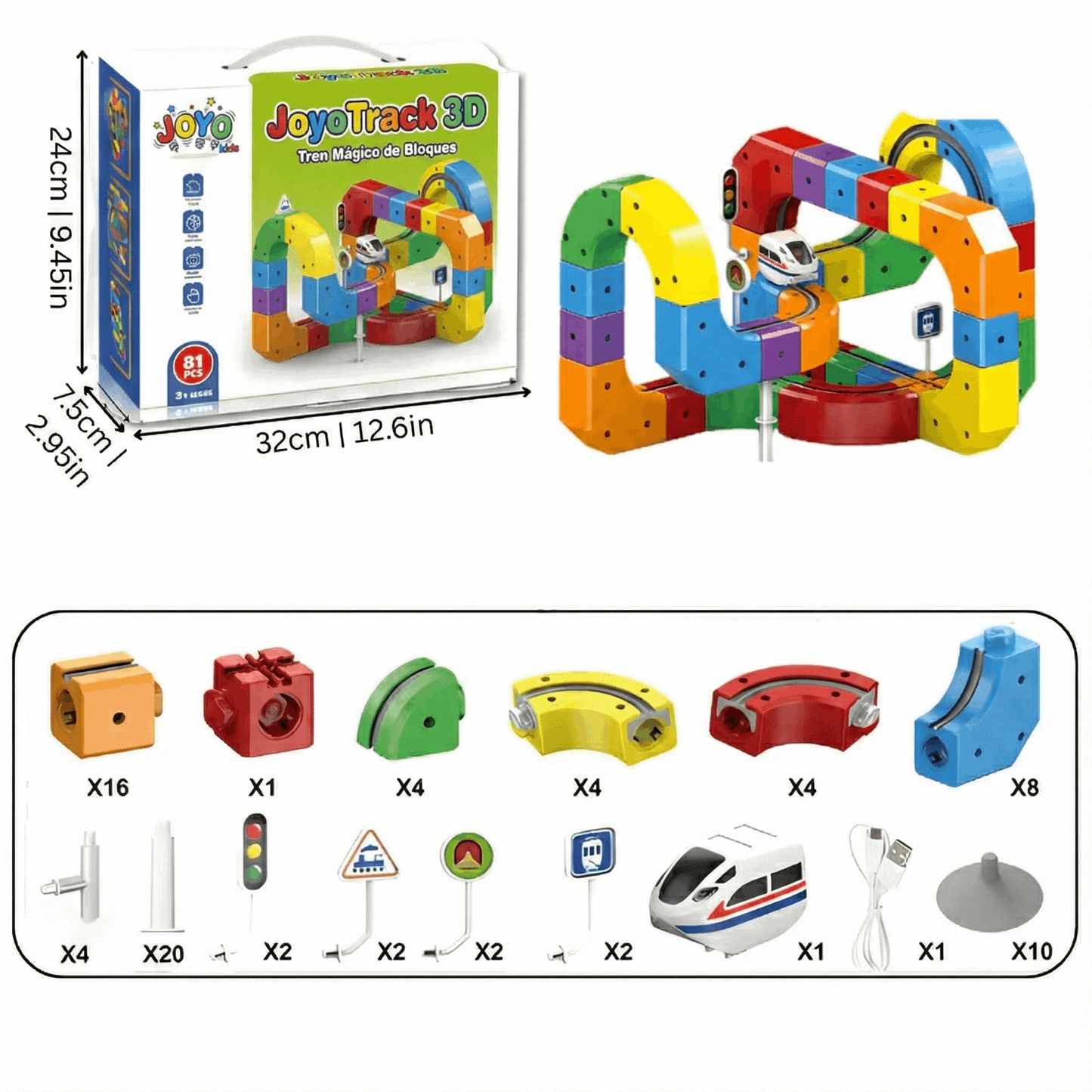 JoyoTrack 3D™ - Tren Mágico de Bloques